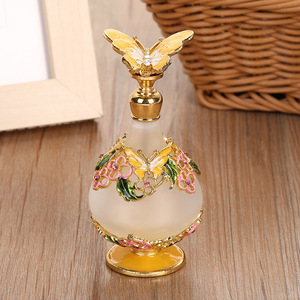 Enamel butterfly Dubai essential oil 25ml gourd <b>bottle</b> antique inlaid exquisite pattern perfume sub <b>bottle</b> - Product Image 2