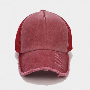 Fábrica BSCI al por mayor en blanco desgastado 5 paneles gorras de béisbol de malla gorras de camionero personalizadas - Product Image 6
