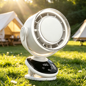Touch Button Mini Portable Clip <b>Standing</b> 90° Auto Oscillating High Speed Turbo With Lighting Cooling <b>Fan</b> - Product Image 1