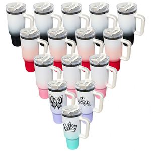 แก้วกาแฟสีออมเบรแบบสุญญากาศ ขนาด 40 ออนซ์ ชุบสีดำด้านล่าง พร้อมหูจับ สำหรับสลักเลเซอร์ - Product Image 1