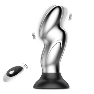 Wholesale Remote Control Silver Metal Silicone Big Butt Sex Toys Vibrator For Men Sex Toy Adult Sex Toys Men
