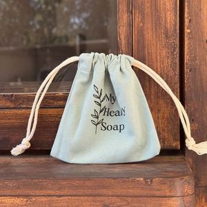 Sac en toile de coton recyclable de style simple avec cordon de serrage, sac à poussière en mousseline avec fermeture à cordon - Product Image 1