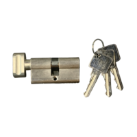Cylindre de serrure à profil européen moderne en alliage de zinc, bouton de verrouillage de sécurité pour porte, loquet à bouton tournant, corps de serrure à mortaise pour hôtel, nickelé, 3 clés