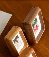 Cadre photo rectangulaire en bois massif fait main, créatif, avec coins arrondis et bordure profonde pour Instax Mini 3 pouces - Vente en gros