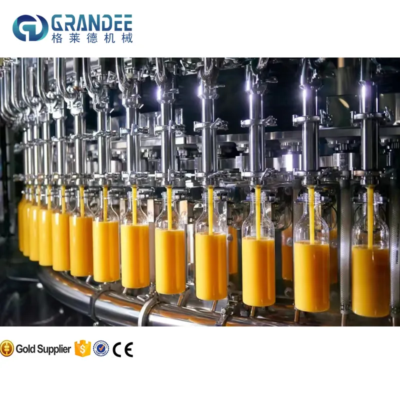 Machine automatique de remplissage et de capsulage à chaud aseptique pour bouteilles en plastique PET et jus d'orange