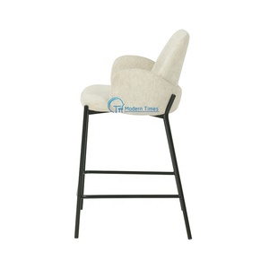 2025 thanh lịch hiện đại chiều cao giọng bếp truy cập tay vịn thanh ghế tối giản vải đen kim loại chân cao thanh phân - Product Image 3