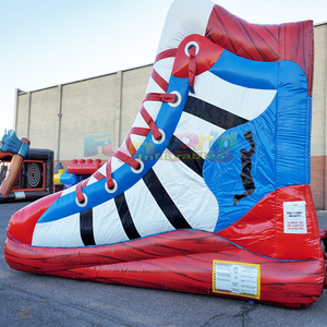 Commercial outdoor carnival party interactive sports big shoes <b>inflatable</b> basketball shootout games - Product Image 3