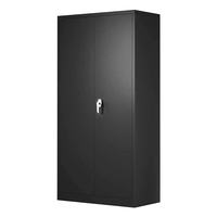 Gabinete de Almacenamiento Metálico Moderno y Resistente para Garaje, con Cerradura y 4 Estantes Ajustables
