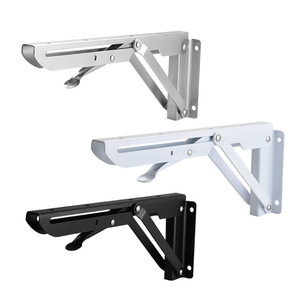 Stainless Steel Folding <b>Bracket</b> Wall Mounted Shelf Support Storage Rack Organizer K-<b>Bracket</b> Rectangle Shape - Product Image 1