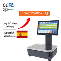 Terminal de point de vente tout-en-un LongFly L590 15,6 pouces avec IA, double écran tactile, balance à code-barres, matériel uniquement, intégration logicielle de PDV