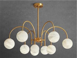 Nordique cuivre <span class=keywords><strong>haricot</strong></span> magique suspension lampe moderne simple créatif villa salon salle à manger ronde boule <span class=keywords><strong>d</strong></span>'albâtre lustre lumière - Product Image 6