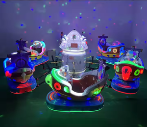 Manège à chevaux de parc d'attractions intérieur/extérieur avec sièges rotatifs et lumières, manège en plastique pour usage commercial - Product Image 6