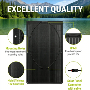 แผงโซลาร์เซลล์ Alecter Solar APH-P146 ประสิทธิภาพ 23% 100 วัตต์ เซลล์ขนาด 182 มม. 12 โวลต์ แบบพกพา งอได้ โมโน สำหรับเรือเดินทะเล แคมป์ปิ้ง และเรือ - Product Image 4