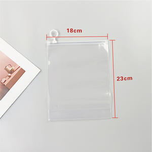 Sachet refermable transparent personnalisé avec logo, pour cosmétiques, avec fermeture éclair et soufflet de fond - Product Image 3