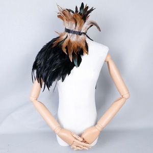 Chal de Plumas de Pollo Teñidas Ecológicamente para <span class=keywords><strong>Mujer</strong></span>, Color Personalizado, <span class=keywords><strong>Disfraz</strong></span> de Halloween, Suave y Cómodo, Talla Personalizada - Product Image 1