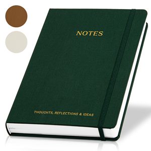 A5 Natural Mini Leather Fabric Texture Hardcover Lined Journal Notebook 100 Sheets - Product Image 3