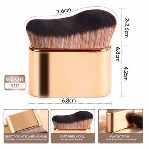 Brocha para Base y Corrector, Mango Electrochapado Grande, Herramienta de Belleza, Maquillaje, Contorno, Cerdas Suaves sin Costuras - Product Image 2