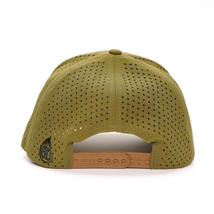 หมวกแก๊ปแบบ snapback ผู้ชาย 6 แผง ผลิตตามสั่ง ผ้าแห้งเร็ว พร้อมแผ่นยาง  งานเลเซอร์  ไนลอน  สำหรับกอล์ฟ  ขายส่ง - Product Image 5
