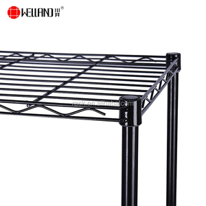 E-commerce Hot Sale 5 Tier Livingroom Balcony Storage Metal Black Wire Shelf Holder <strong>Shelving</strong> for Household - Product Image 5