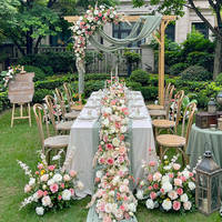 Chemin de table en soie rose de luxe, moderne, simple et de haute qualité, personnalisé GNW, pour les centres de table et les décorations de mariage