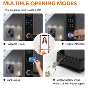 TUYA Smart <strong>Door</strong> Lock Aluminum Fingerprint Digital Handle Keyless Smart Lock Smart Home Hotel Waterproof <strong>Door</strong> Lock - Product Image 3