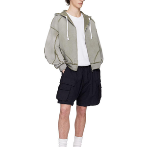 Hoodie zippé à coutures apparentes et dégradées, personnalisable, à panneaux, très demandé - Product Image 2