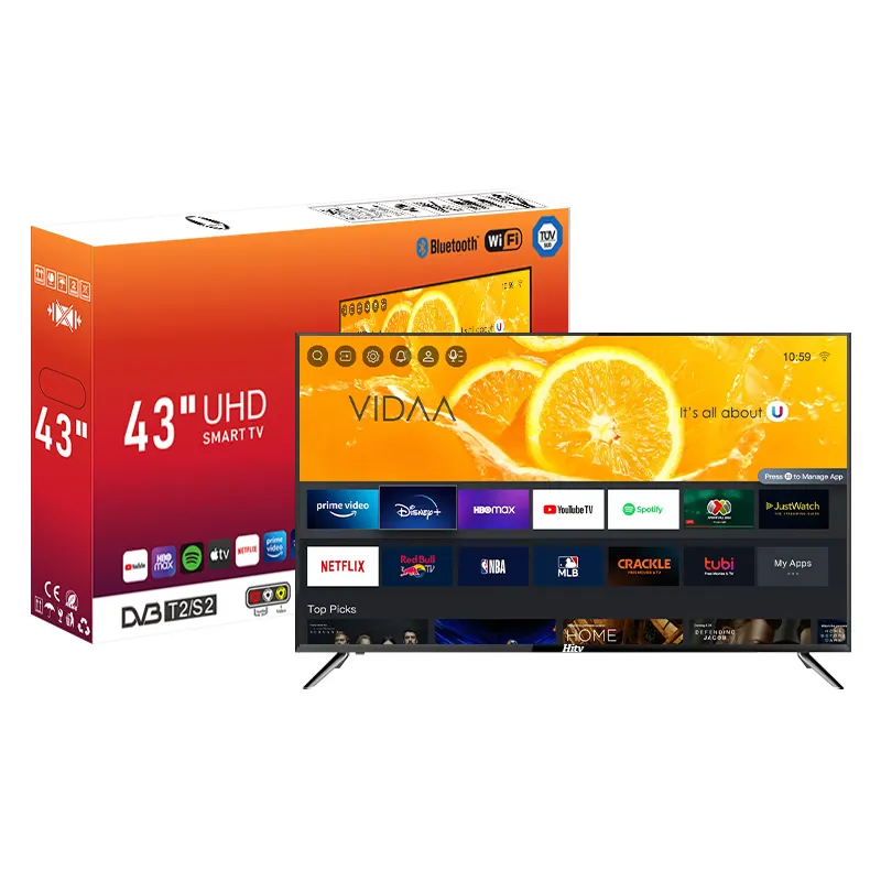 Fábrica OEM 4K Smart TV 43 pulgadas Ultra HD LED TV Televisión 43 50 55 pulgadas TV Precio