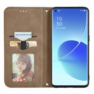 Étui en cuir à rabat pour <span class=keywords><strong>OPPO</strong></span> <span class=keywords><strong>Reno</strong></span> <span class=keywords><strong>6</strong></span> <span class=keywords><strong>Pro</strong></span>, support de téléphone, support de carte, étui de protection pour livre - Product Image 3