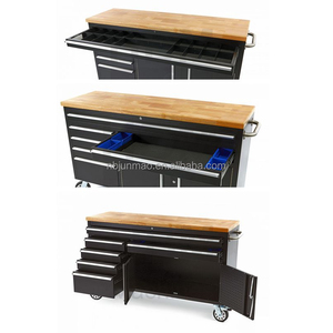 Armadio portaoggetti in metallo da 60 pollici con piano di lavoro in <span class=keywords><strong>legno</strong></span>/cassetta degli <span class=keywords><strong>attrezzi</strong></span> in acciaio - Product Image 2