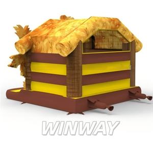 Casa de rebote con tema de granja inflable con tobogán, espantapájaros y decoraciones de osos para niños, parque infantil al aire libre e interior - Product Image 4