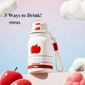 550ml 316 đôi tường thép không gỉ phích với rơm và uống trực tiếp nắp cốc trong suốt nắp tùy chỉnh nhà máy giá - Product Image 2