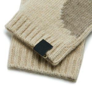Carré Fonda Jacquard Tricot Cachemire Demi Doigt Gants Unisexe Mitaines Confortable en Hiver. - Product Image 5
