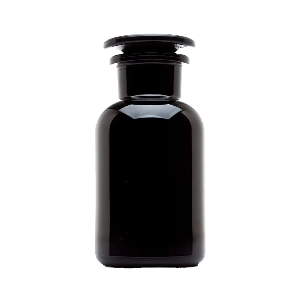 ขวดแก้วสีดำ250มล. 500มล. ขวดยาเภสัชน้ำยาเคมี UV ไวด์ปากขวดแก้ว