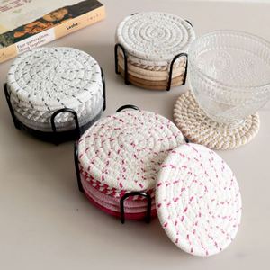Factory Wholesale Nordic Fabric <b>Coaster</b> <b>Set</b> with Cup Holder and Heat Insulation Pad for Mug Support and Hair Labeling - Product Image 3