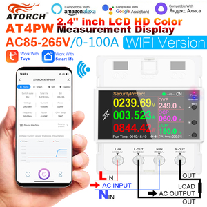 AT4PW 100A图雅WIFI Din导轨智能开关遥控交流220V 110V数字电源能量伏安千瓦时频率因数计 - Product Image 5