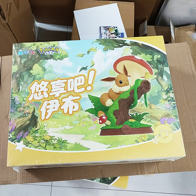 MS 100% Original Pokemoned Enjoy Eevee V3 Toy Figure Statue Blind Box Kawaii Collectible Wholesale Cartoon Gift Box Booster case