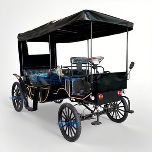 Carroza de Caballos Negra para Turismo, Carro de Transporte con 4 Ruedas, Buggy para Exteriores en Venta - Product Image 1