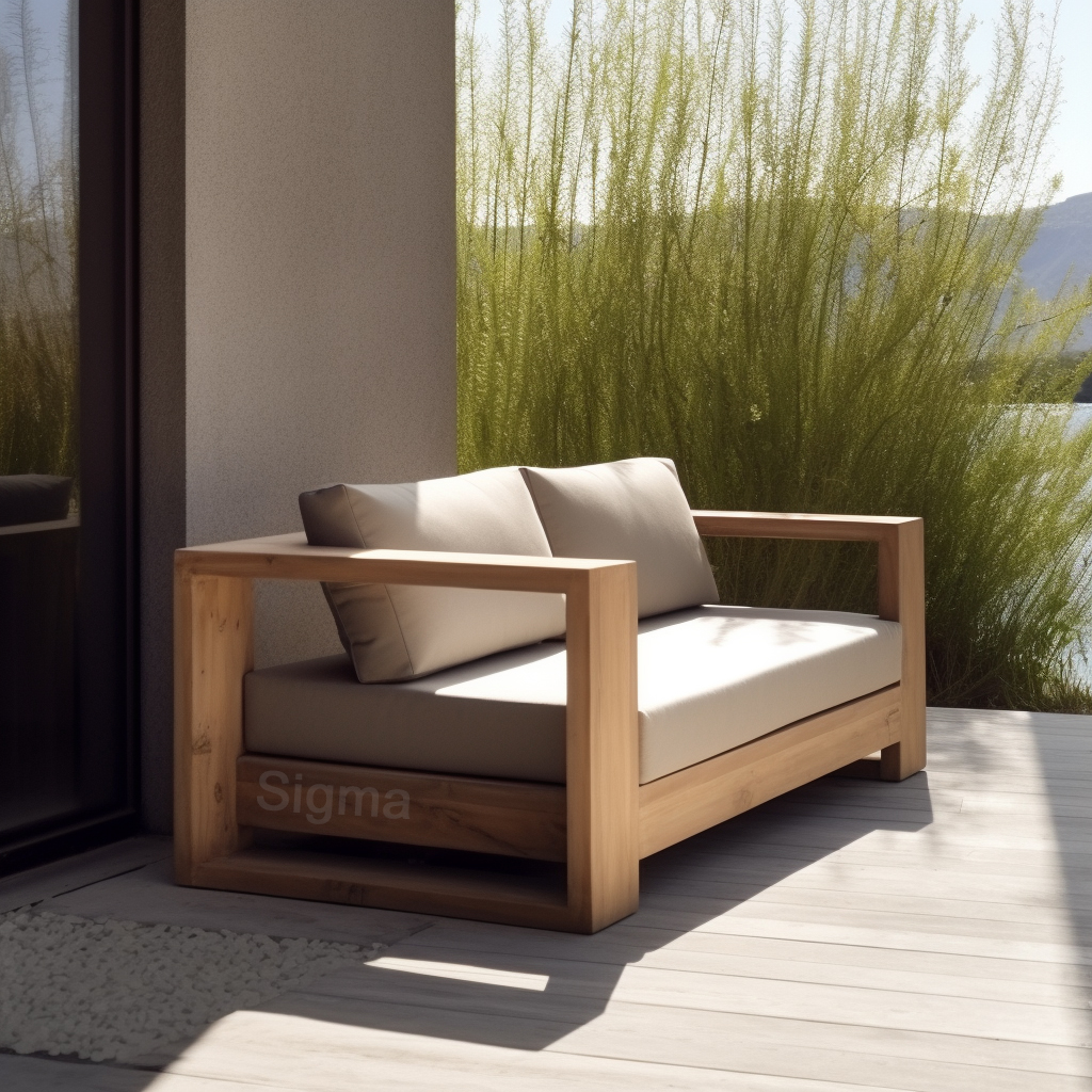 Customized Teak Patio Sofa Modern Couch Garden Sofa Set Outdoor Teak Sofa Set