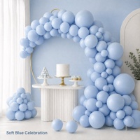 Kit d'arche de ballons en latex bleu macaron pastel personnalisable DIY de 5, 10, 12, 18 pouces pour anniversaire, baby shower, révélation du sexe