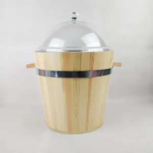 Balde de madeira para comida seca superfície personalizada