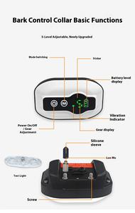 ई-कॉमर्स सर्वश्रेष्ठ विक्रेता वाटरप्रूफ रिचार्जेबल प्लास्टिक डॉग छाल नियंत्रण कॉलर बड़े/मध्यम/छोटे कुत्ते-बारकिंग प्रशिक्षण - Product Image 6