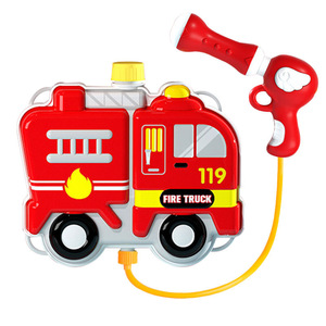 Pistolet à eau électrique en forme de camion de pompiers de dessin animé pour enfants, sac à dos en plastique, jouet de plage, jeu d'eau d'été, vente en gros - Product Image 5