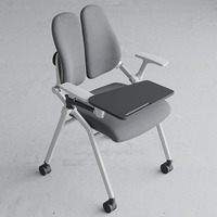Chaise d'entraînement pliante en plastique Guangdong de couleur blanche chaise d'entraînement avec bloc-notes tables et chaises de salle d'entraînement