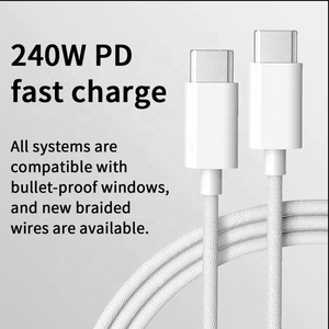 Trenzado 2M PD 240W Dual Tipo <span class=keywords><strong>C</strong></span> a Tipo <span class=keywords><strong>C</strong></span> Cable de datos de carga rápida 5A Cables DE LA USB-<span class=keywords><strong>C</strong></span> Transferencia <span class=keywords><strong>E</strong></span>-Marker para teléfono 16 15 ProMax Cable - Product Image 2
