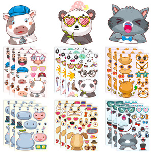 Adesivi Fai-da-Te per Creare Volti, Impermeabili, Animali Cartoon, Mix & Match, per l'Educazione Precoce dei Bambini - Product Image 5