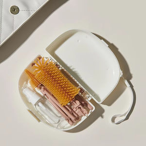 Portable vente chaude écologique 360 degrés rotatif Silicone biberon nettoyage bouteille brosse et égouttoir support - Product Image 3