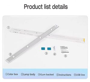 Veilleuse à capteur LED, installation facile, rechargeable, éclairage domestique pour salon, cuisine, armoire, placard - Product Image 3