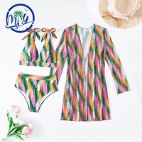 Strandjurk Bikiniset 3-delig Hoge Taille Op Maat Badpak Dames Stretch Geprint Zwemkleding Privélabel