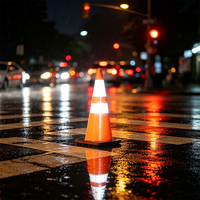 Cônes de signalisation portables en PVC de 1 mètre, 5 kg, en plastique PE avec base en caoutchouc pour la construction, cône de sécurité routière, cône de circulation
