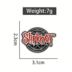 Pin Bros Enamel Perak Berlapis Nikel dengan Huruf Merah Band Rock Kreatif Cocok untuk Aksesori Pakaian dan Hadiah - Product Image 4
